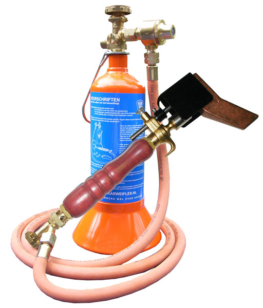 soldeer/ zink brander  met karwei fles