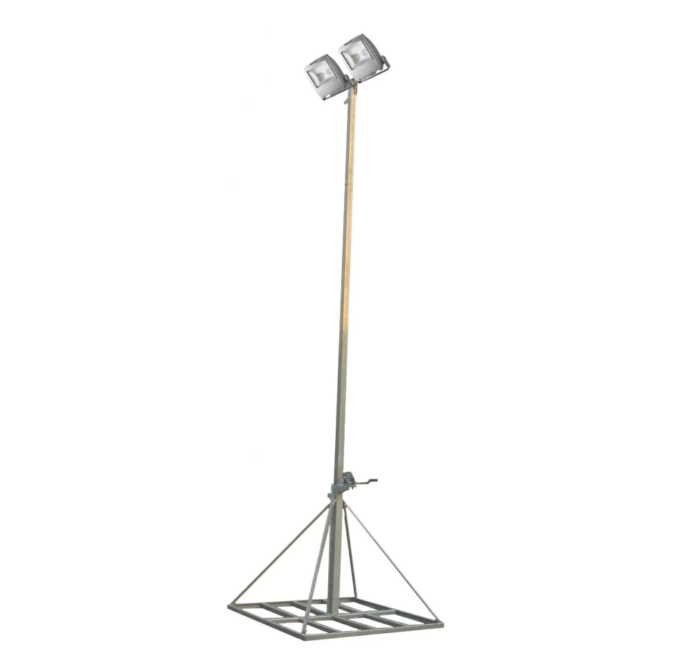 bouwterrein lichtmast 6/ 12 meter incl. 2 lampen 230 volt en losse ballast blokken