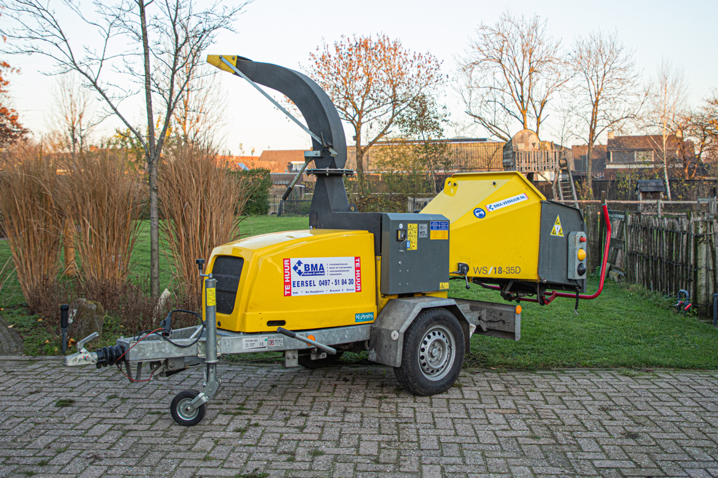 15 cm met invoer walsen aanhanger model diesel motor