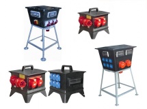 32A mini-kast, uitgang 6 x 230 volt met automaat en doorlus 32A