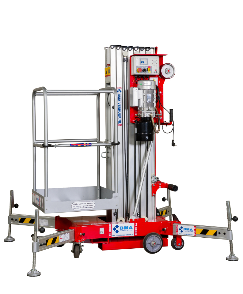 10 meter werkhoogte 230 volt npersoon met stempels